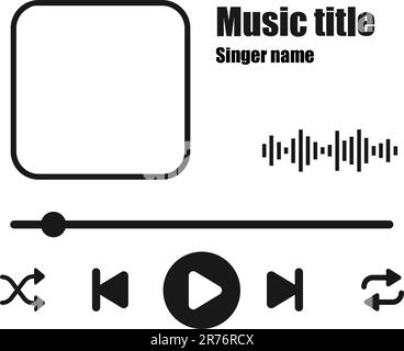 Audio player interface template with frame and buttons vector illustration Stock Vector