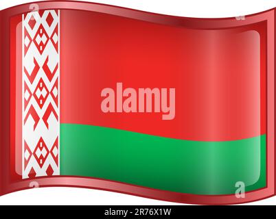 Belarus Flag icon, isolated on white background. Stock Vector