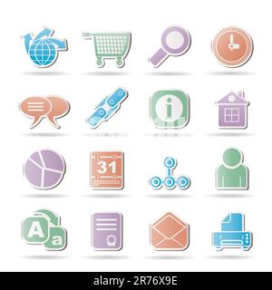 WebSite, Internet and navigation Icons - vector illustration Stock Vector