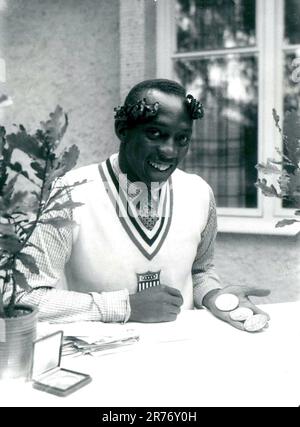 Photograph of Jesse Owens at the 1936 Olympics in Berlin, Germany Stock Photo