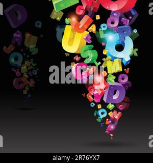 Abstract flow with rainbow letters vector illustration Stock Vector ...