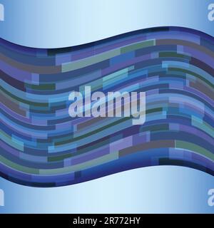 abstract blue background with waves and stripes Stock Vector