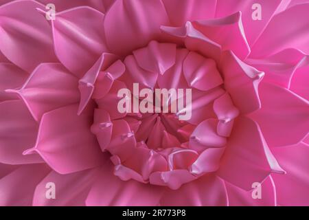 Bud of a pink artificial flower close-up. Abstract background. screen saver Stock Photo