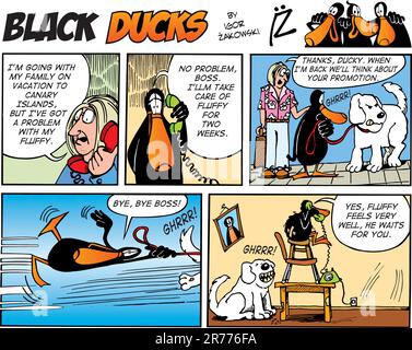 Black Ducks Comic Strip episode 50 Stock Vector