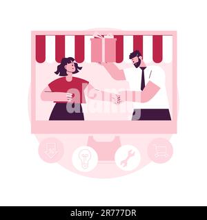 Customer relationship management abstract concept vector illustration. CRM system, CRM lead management, interactions with customers, companys relationship, sales data access abstract metaphor. Stock Vector