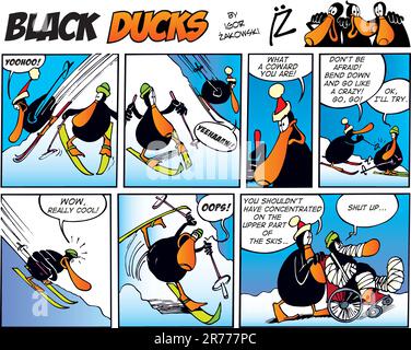Black Ducks Comic Strip episode 35 Stock Vector