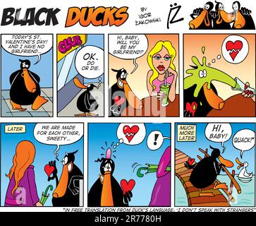 Black Ducks Comic Strip episode 39 Stock Vector