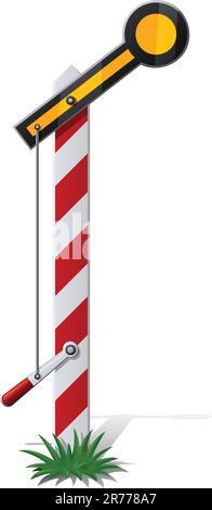 railroad semaphore vector illustration isolated on white background Stock Vector