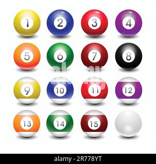 glossy pool balls Stock Vector