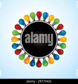 colorful bulb background Stock Vector