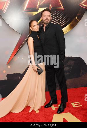 Hollywood, California, USA. 12th June, 2023. (L-R) Jennifer Lopez and Ben Affleck attend the Los Angeles premiere of Warner Bros. 'The Flash' at Ovation Hollywood on June 12, 2023 in Hollywood, California. Credit: Jeffrey Mayer/Jtm Photos/Media Punch/Alamy Live News Stock Photo