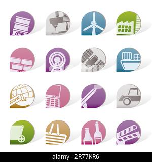 Simple Business and industry objects - Vector illustration Stock Vector