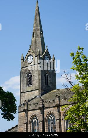 Holy Trinity Church, Littleborough, Greater Manchester, UK. blue sky, Stock Photo