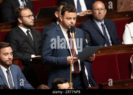 Paris, France. 13th June, 2023. Deputy, Kevin Mauvieux attends a session of Questions to the Government at the French National Assembly, on June 13, 2023 in Paris, France. Photo by David Niviere/ABACAPRESS.COM Credit: Abaca Press/Alamy Live News Stock Photo