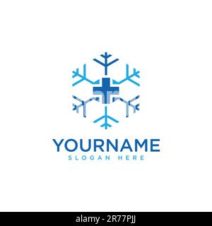 Snowflake sign for cryo therapy Logo designs. Vector illustration Stock Vector