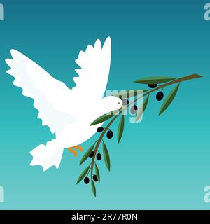 vector illustration of a white dove Stock Vector