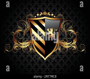 ornamental shield, this  illustration may be useful  as designer work Stock Vector