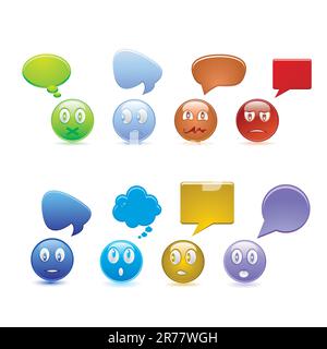 set of smiles with bubbles Stock Vector Image & Art - Alamy