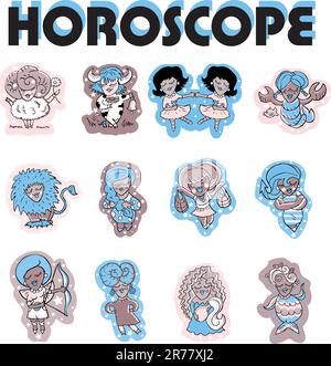 Horoscope girl Stock Vector