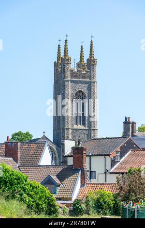 St Mary's Church from Bigod Castle, Bungay, Suffolk, England, United Kingdom Stock Photo