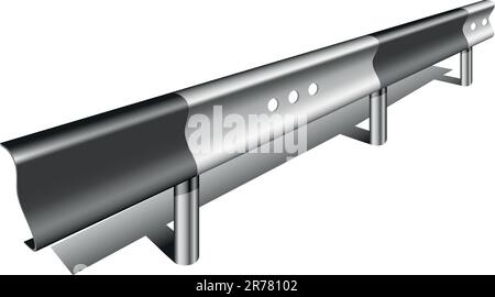 detailed illustration of a guardrail Stock Vector