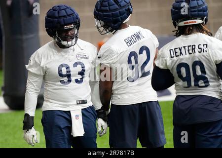 Gervon Dexter Sr. #98 of the Chicago Bears stretches during training  News Photo - Getty Images