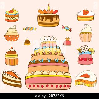 Set of vector sweets Stock Vector