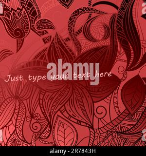 vector seamless floral vintage background, space for your text.clipping mask Stock Vector