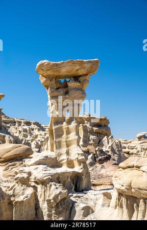 The Alien Throne. Otherworldly hoo doos in remote, rural New Mexico, USA. Stock Photo