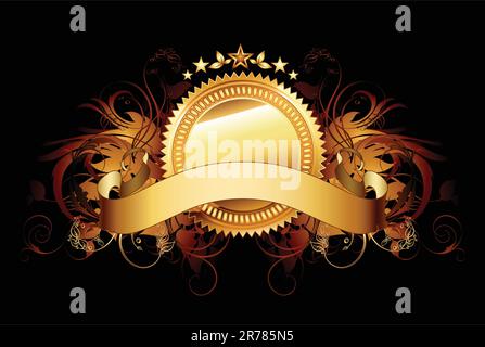 ornamental shield,  this illustration may be useful as designer work Stock Vector