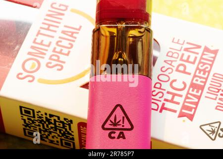 THC vaping pens are legal in most states, 2023, United States Stock Photo