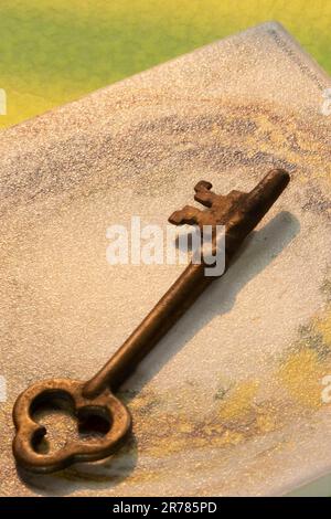 Vintage Skeleton Key Still Life, USA Stock Photo