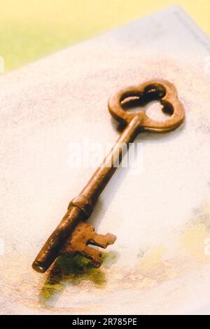 Vintage Skeleton Key Still Life, USA Stock Photo