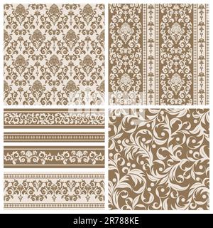 A seamless repeated border pattern with a beige background Stock Vector ...