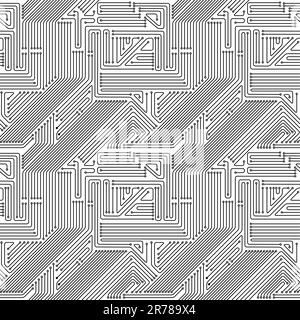 Seamless pattern of electronic circuit technology concept for ...