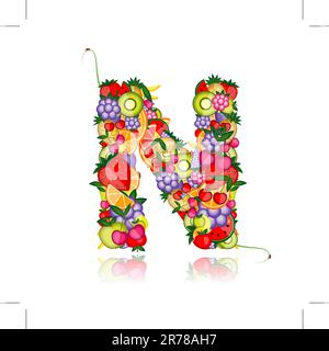 Fruit letter for your design. See others in my gallery Stock Vector