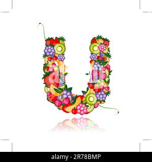 Fruit letter for your design. See others in my gallery Stock Vector