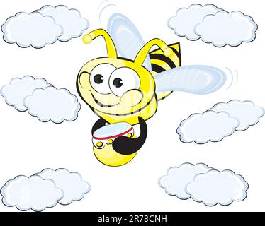Worker bee Cartoon Character. Vector illustration Stock Vector