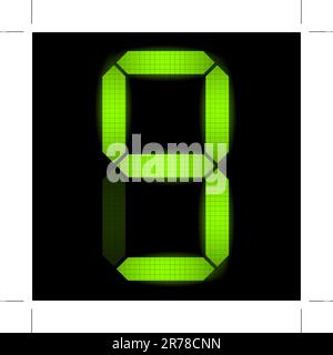 Digital number nine - check my portfolio for other numbers from the set Stock Vector