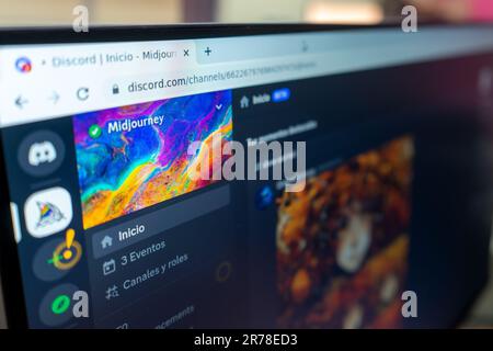 Managua, Nicaragua, June 13th 2023: Midjourney server on discord Stock Photo