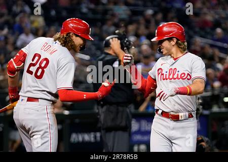 Philadelphia Phillies' Matt Strahm reacts during a baseball game, Sunday,  Sept. 10, 2023, in Philadelphia. (AP Photo/Matt Slocum Stock Photo - Alamy
