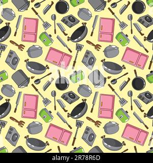 seamless kitchen pattern Stock Vector