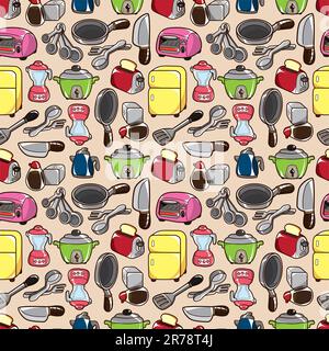 seamless kitchen pattern Stock Vector