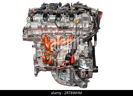 Maserati engine closeup isolated on white background. 05.30.2023. Kyiv. Ukraine. Stock Photo
