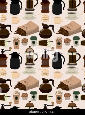 seamless coffee pattern Stock Vector