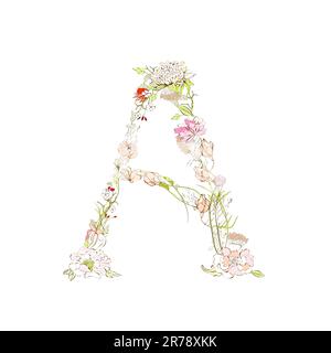 Foral Spring Letters Spring floral font, Letter S Stock Vector Image & Art - Alamy