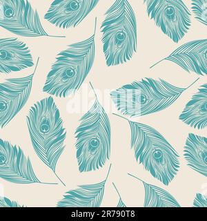 peacock feather pattern Stock Vector
