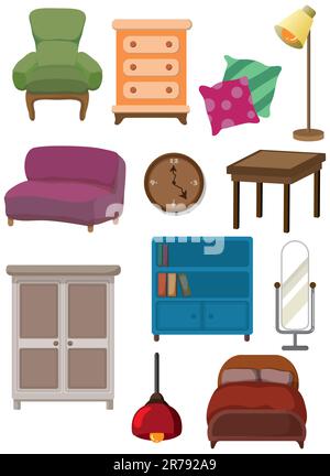 cartoon Furniture icon Stock Vector
