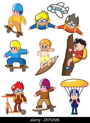 cartoon extreme sport icon Stock Vector