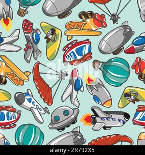 seamless airplane pattern Stock Vector